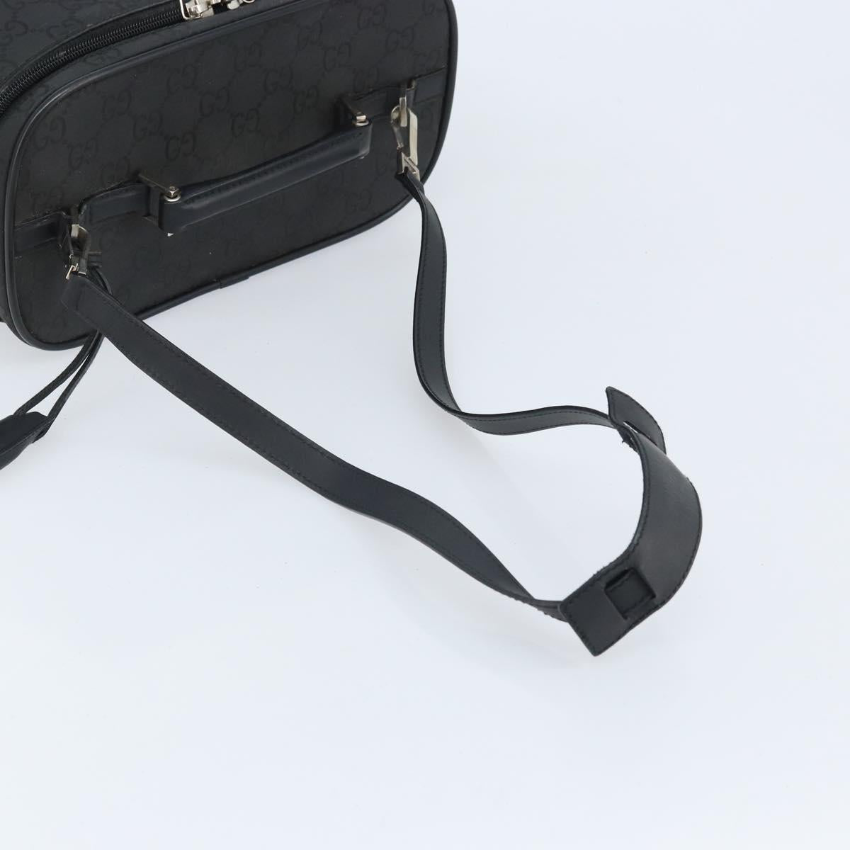 GUCCI GG Canvas Hand Bag 2way Black Silver 013 0081 Auth 170244
