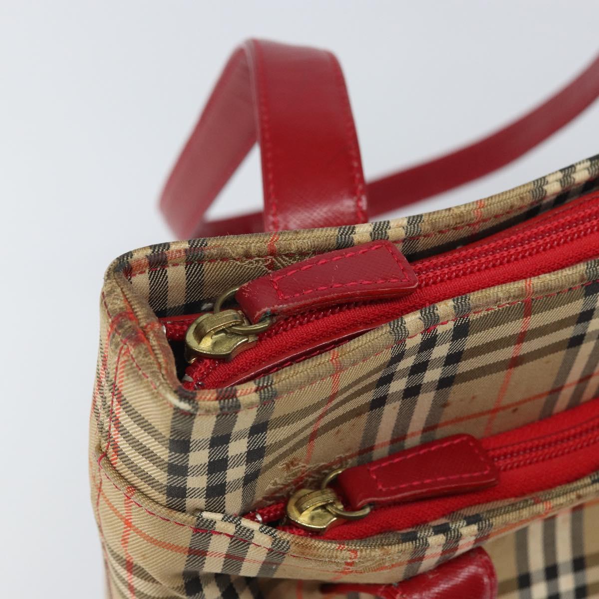 BURBERRY Nova Check Tote Bag Canvas Beige Gold Auth 170246