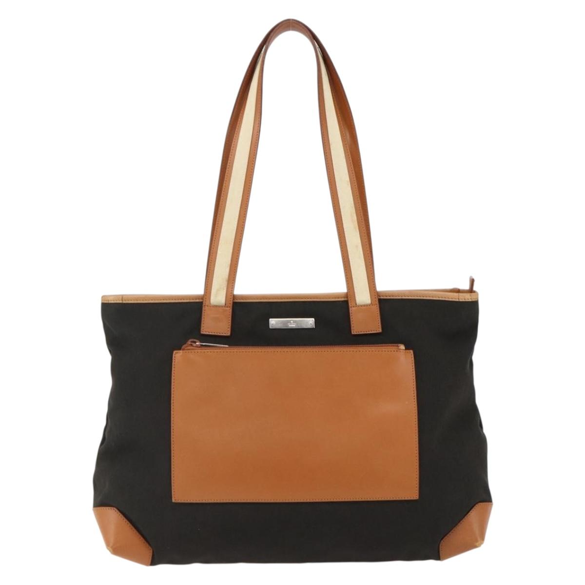 GUCCI Tote Bag Canvas Brown 019 04565 1956 Auth 170250
