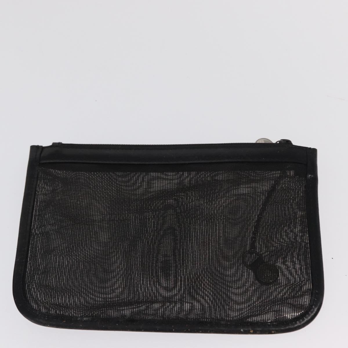GUCCI Mesh Hand Bag Leather Black 002 1705 0405 Auth 170256