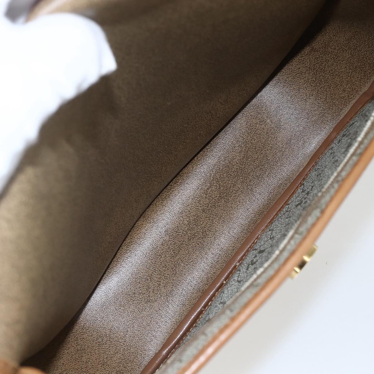 Christian Dior Honeycomb Canvas Shoulder Bag PVC Beige Gold Auth 170259