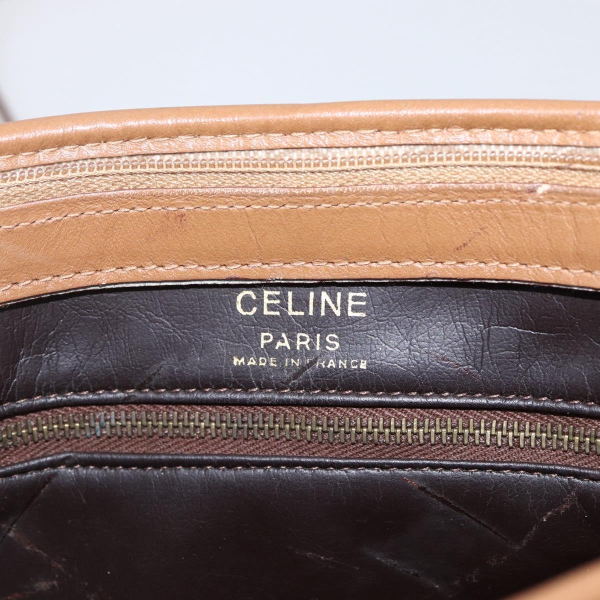 CELINE Macadam Canvas Shoulder Bag PVC Beige Auth 170260