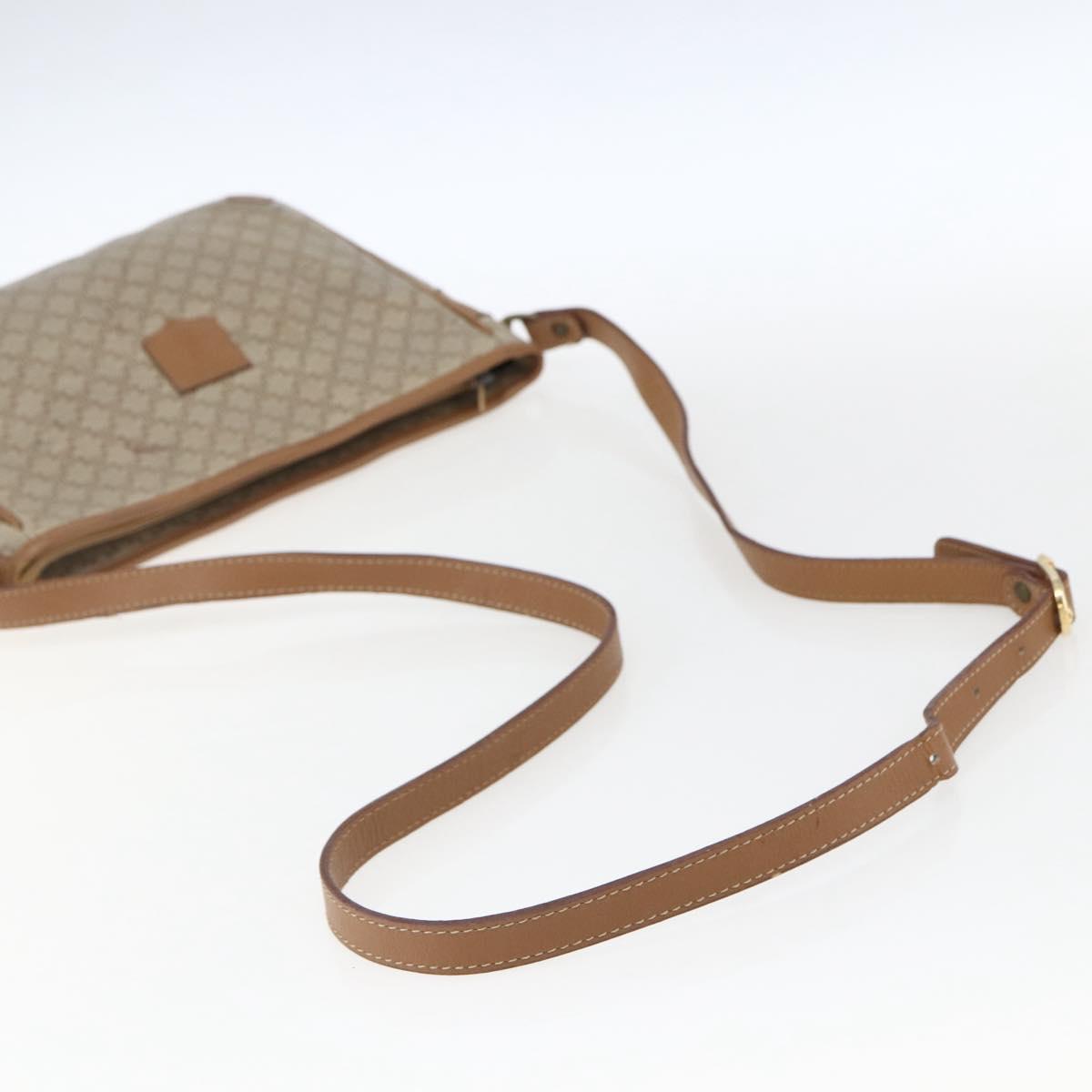 CELINE Macadam Canvas Shoulder Bag PVC Beige Auth 170260