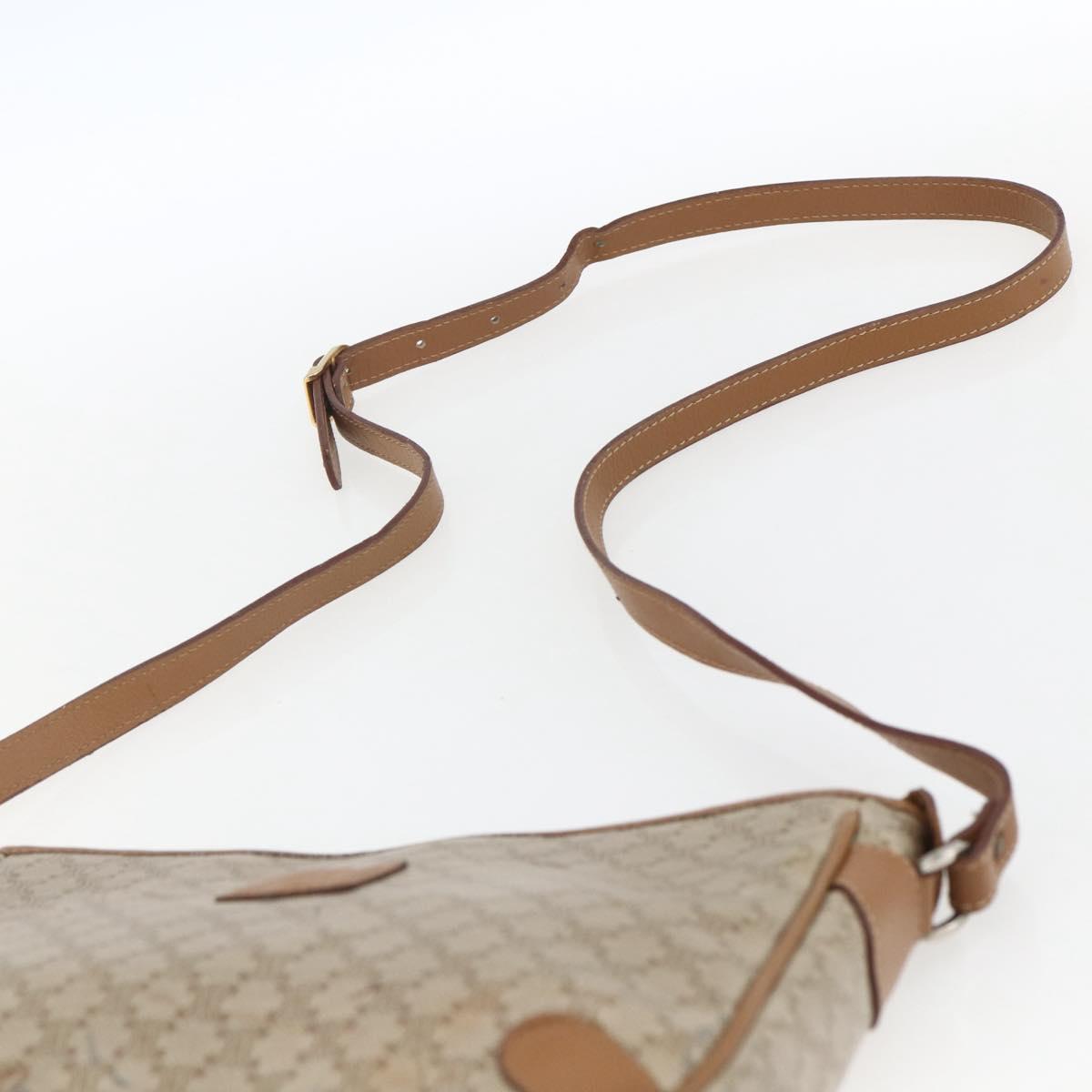 CELINE Macadam Canvas Shoulder Bag PVC Beige Auth 170260