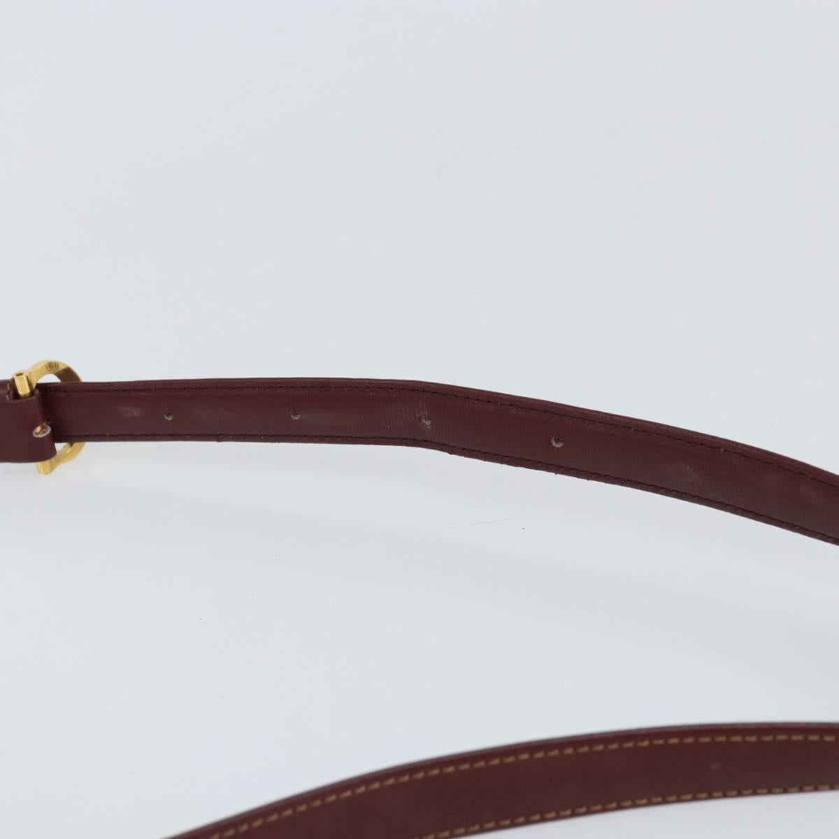 CARTIER Must Line Shoulder Bag Leather Bordeaux Gold Auth 170262