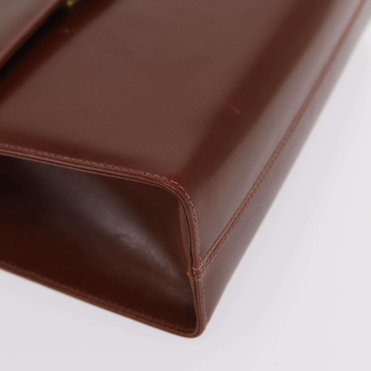 Salvatore Ferragamo Shoulder Bag Leather Brown Gold Auth 170263