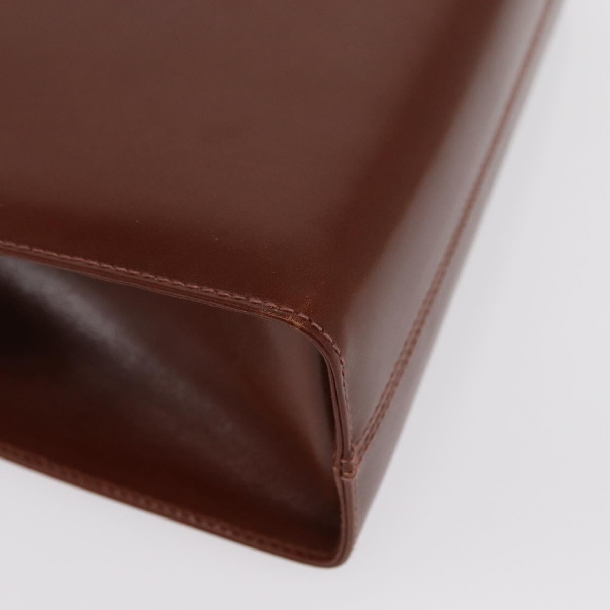 Salvatore Ferragamo Shoulder Bag Leather Brown Gold Auth 170263