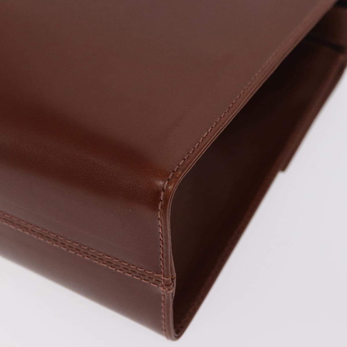 Salvatore Ferragamo Shoulder Bag Leather Brown Gold Auth 170263