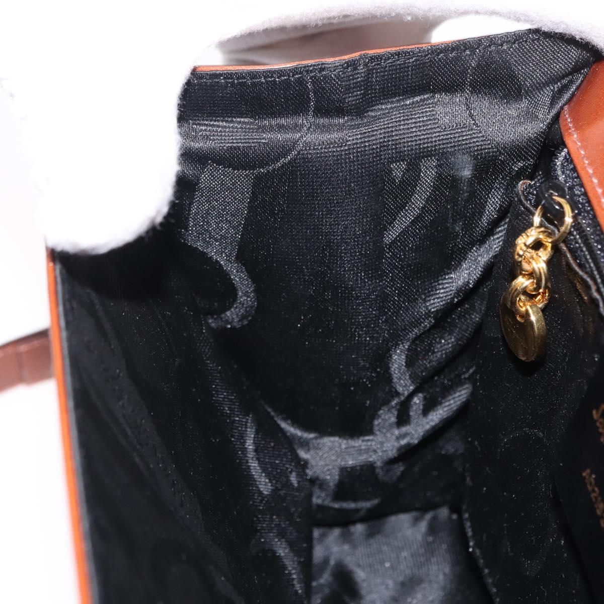 Salvatore Ferragamo Shoulder Bag Leather Brown Gold Auth 170263