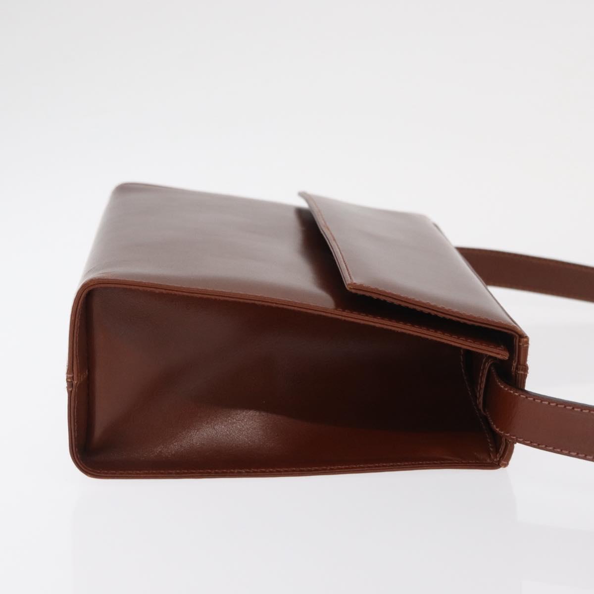 Salvatore Ferragamo Shoulder Bag Leather Brown Gold Auth 170263