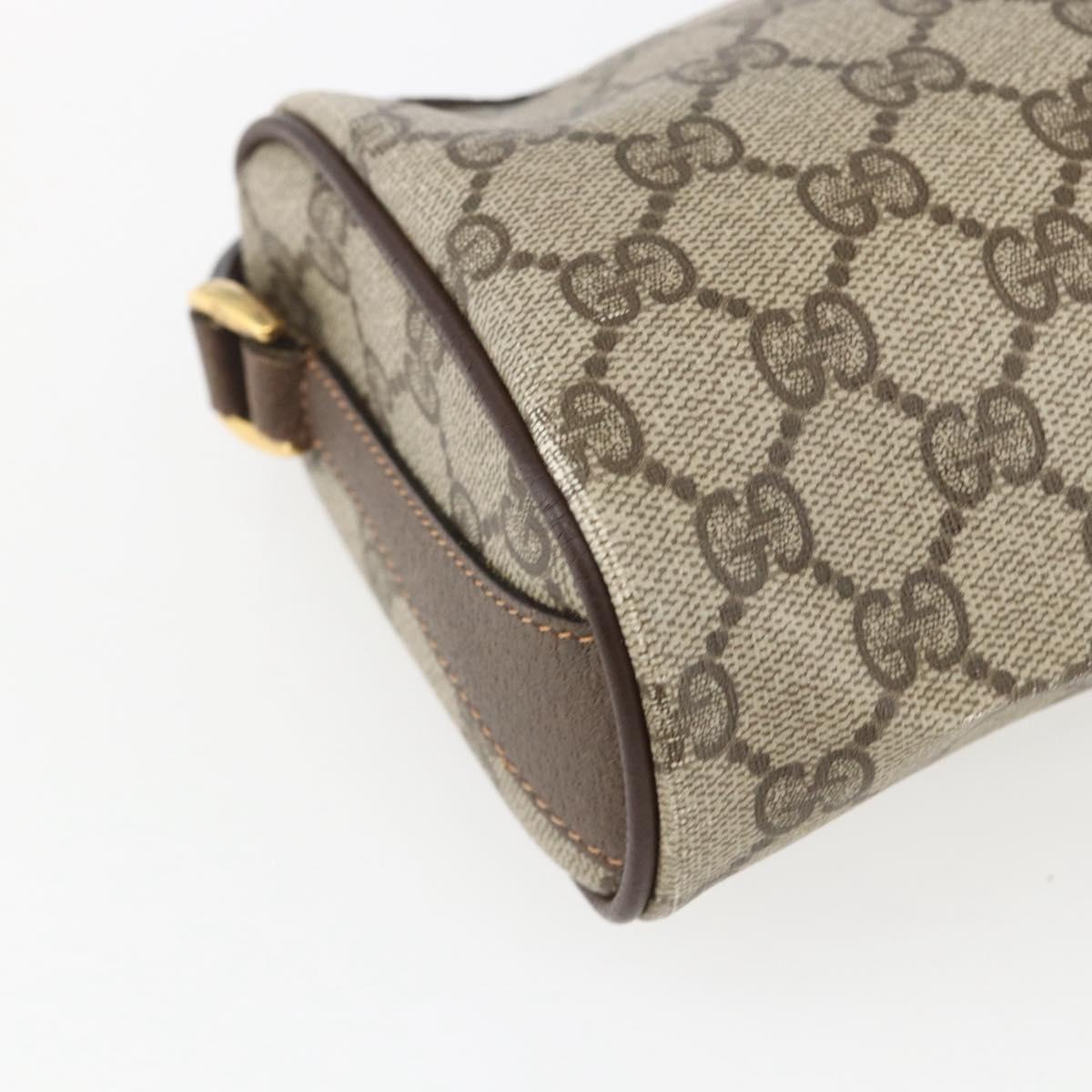 GUCCI GG Supreme Web Sherry Line Bag PVC Beige Gold 89 02 018 Auth 170267