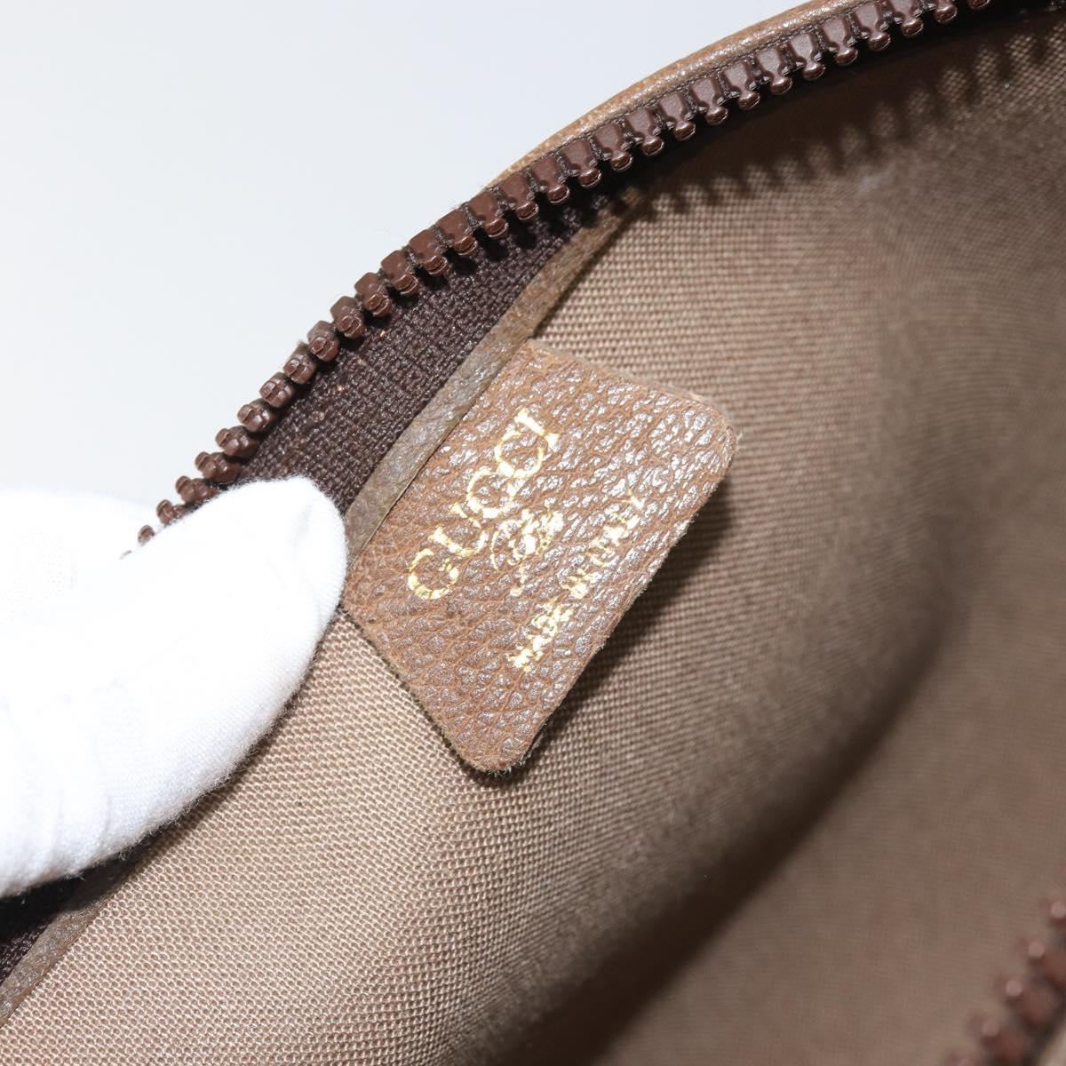 GUCCI GG Plus Supreme Clutch Bag PVC Beige Gold Auth 170268