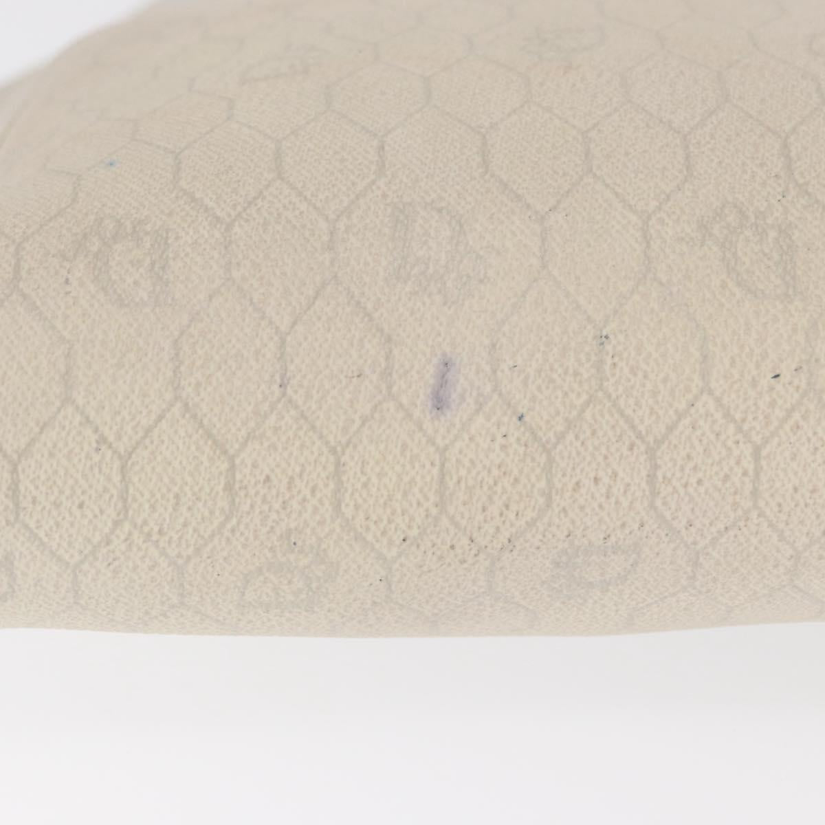 Christian Dior Honeycomb Canvas Shoulder Bag PVC White Gold Auth 170269