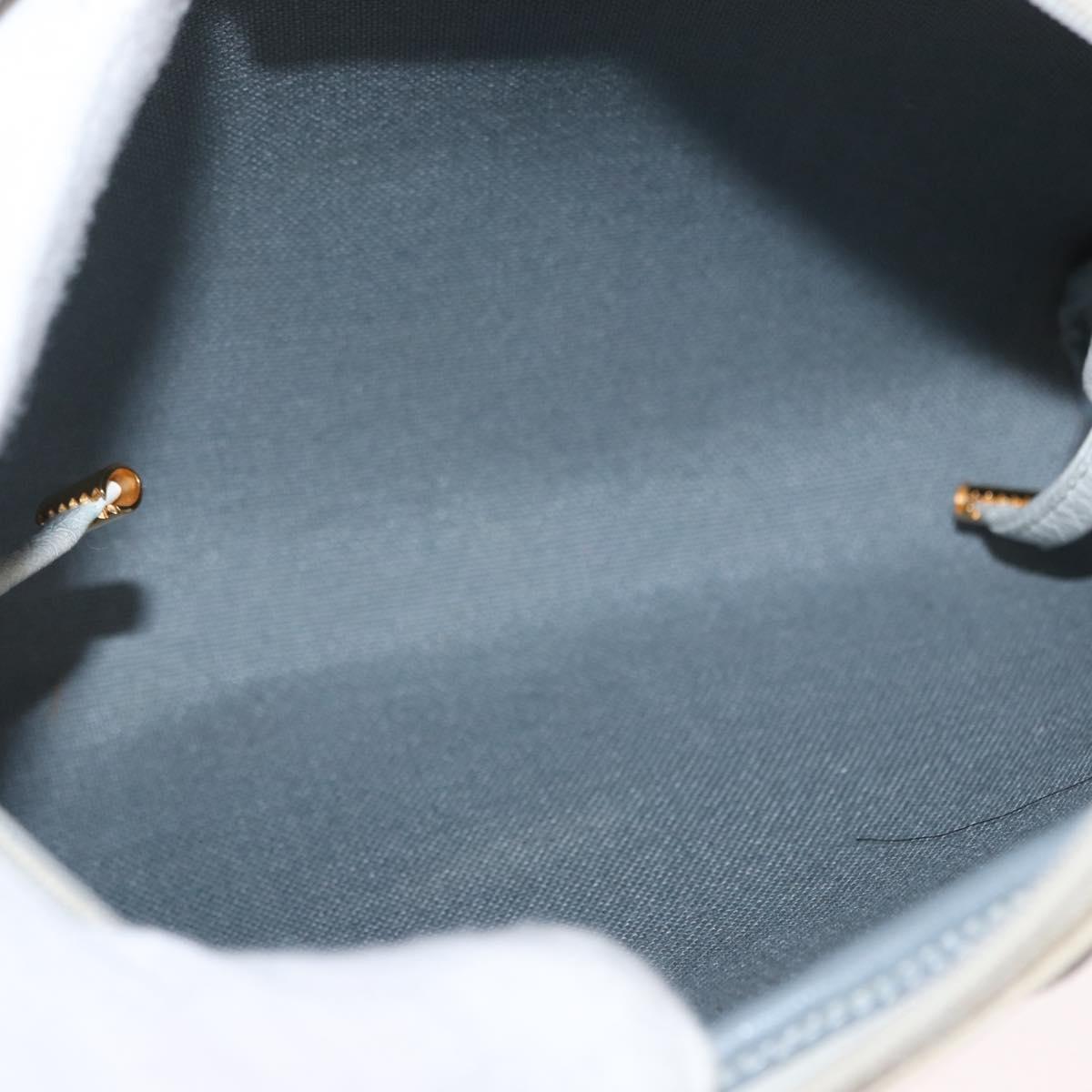 Christian Dior Honeycomb Canvas Shoulder Bag PVC White Gold Auth 170269