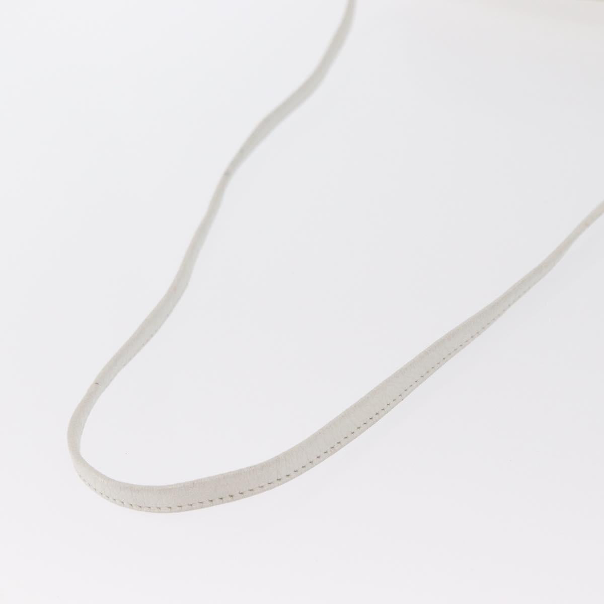 Christian Dior Honeycomb Canvas Shoulder Bag PVC White Gold Auth 170269