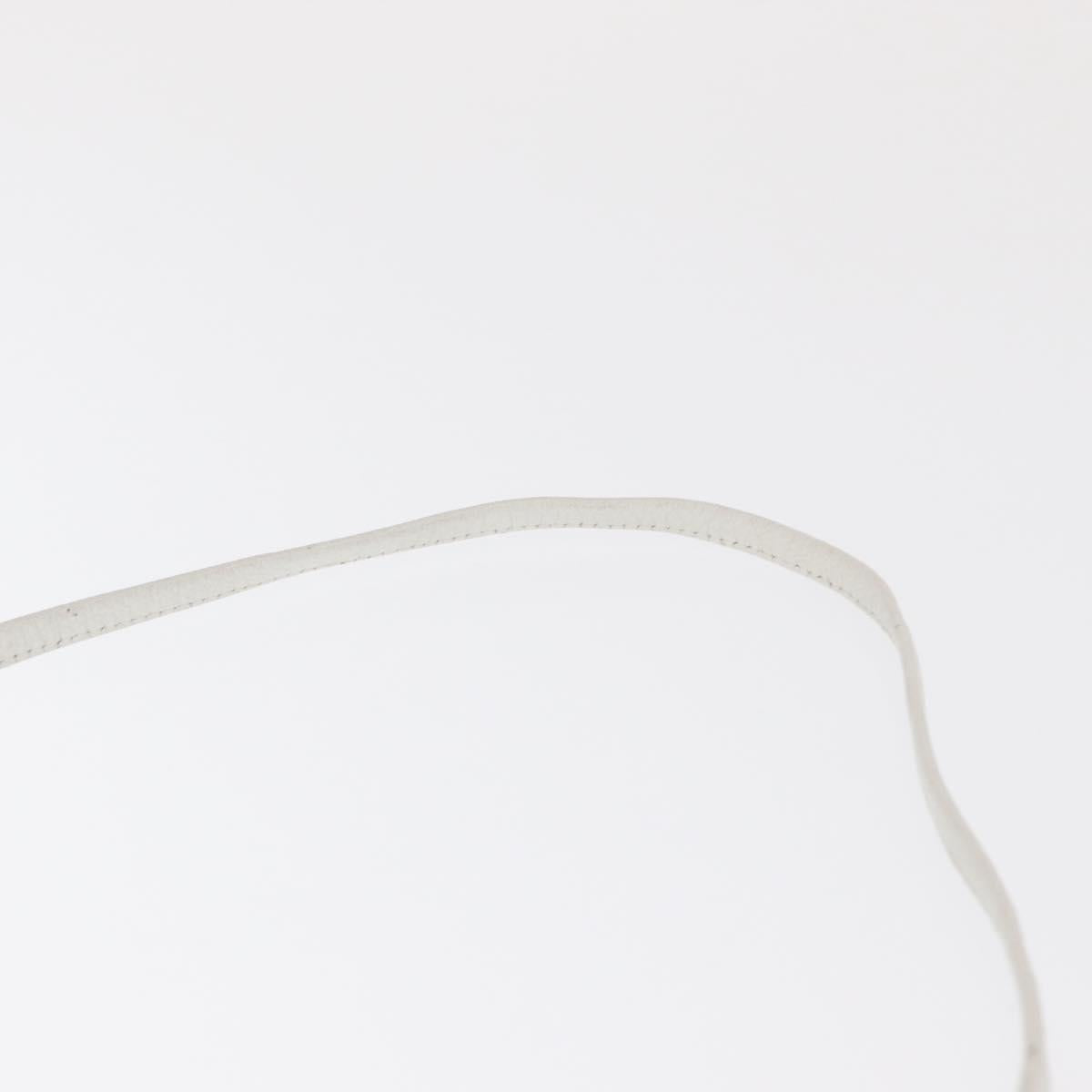 Christian Dior Honeycomb Canvas Shoulder Bag PVC White Gold Auth 170269