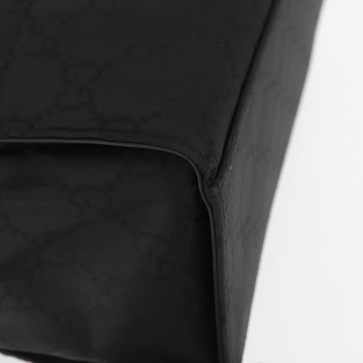 GUCCI Bamboo GG Canvas Hand Bag Black Silver 002 1010 2852 Auth 170276