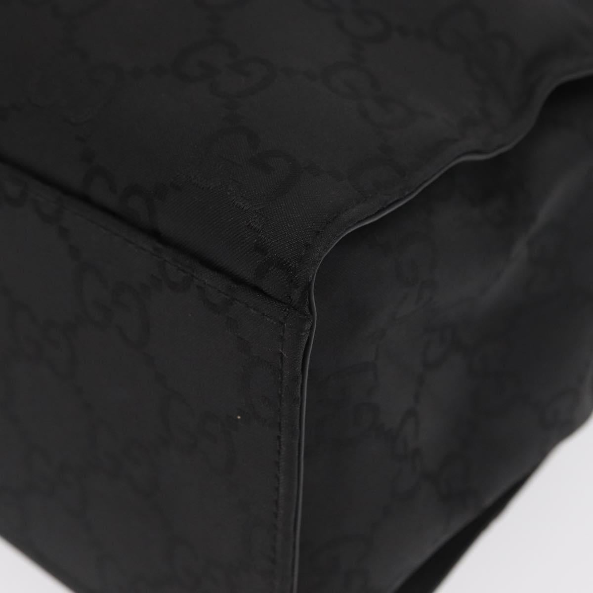 GUCCI Bamboo GG Canvas Hand Bag Black Silver 002 1010 2852 Auth 170276