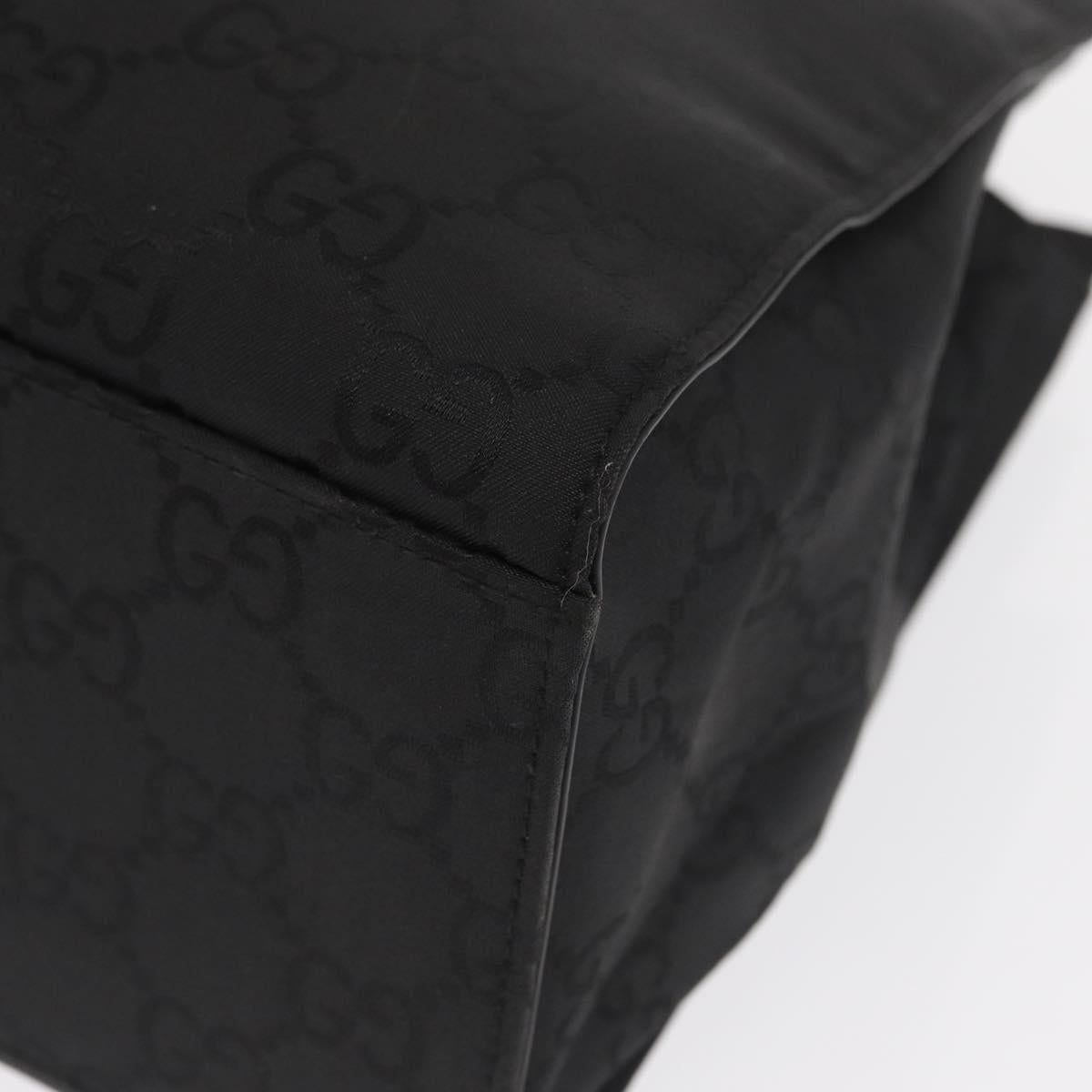 GUCCI Bamboo GG Canvas Hand Bag Black Silver 002 1010 2852 Auth 170276