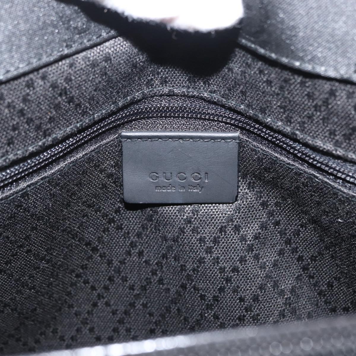 GUCCI Bamboo GG Canvas Hand Bag Black Silver 002 1010 2852 Auth 170276