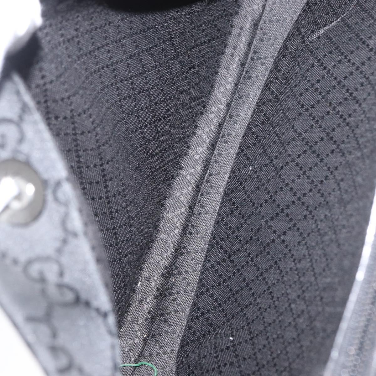 GUCCI Bamboo GG Canvas Hand Bag Black Silver 002 1010 2852 Auth 170276