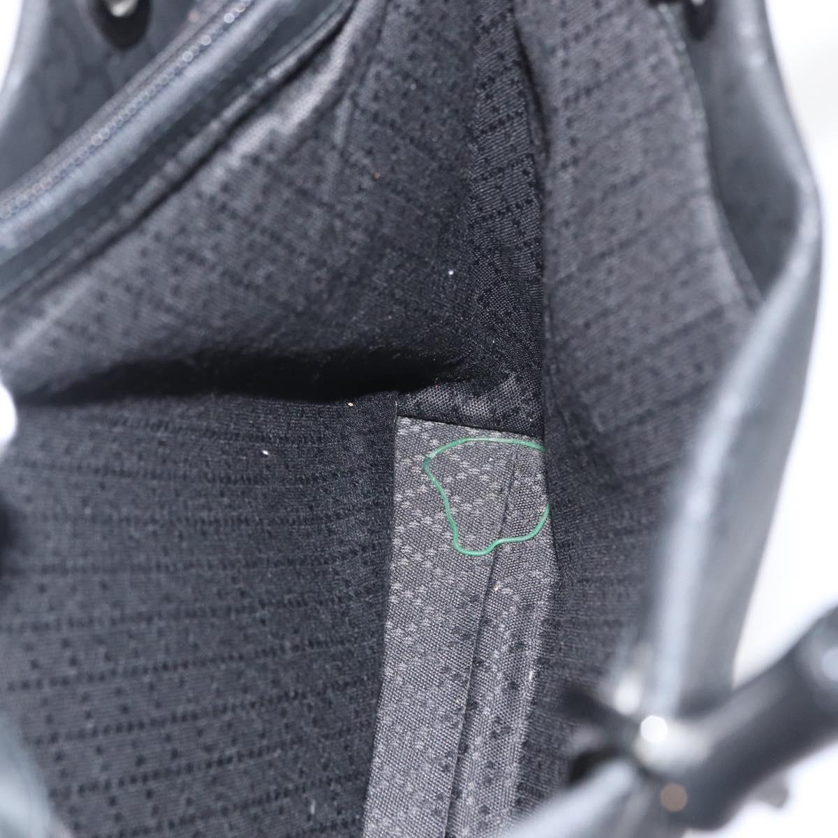 GUCCI Bamboo GG Canvas Hand Bag Black Silver 002 1010 2852 Auth 170276