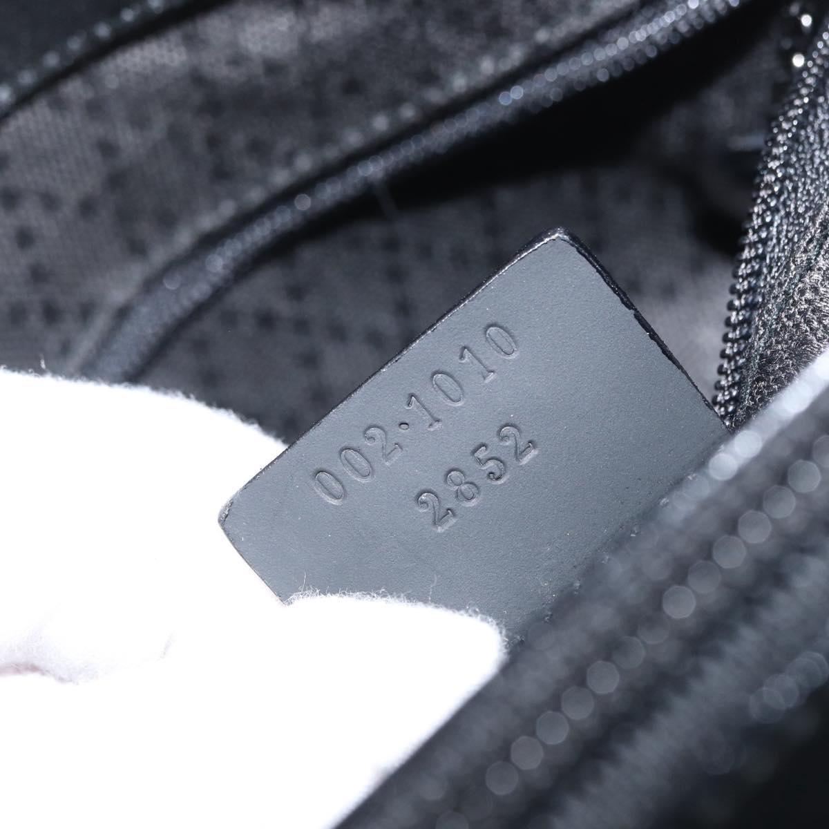 GUCCI Bamboo GG Canvas Hand Bag Black Silver 002 1010 2852 Auth 170276