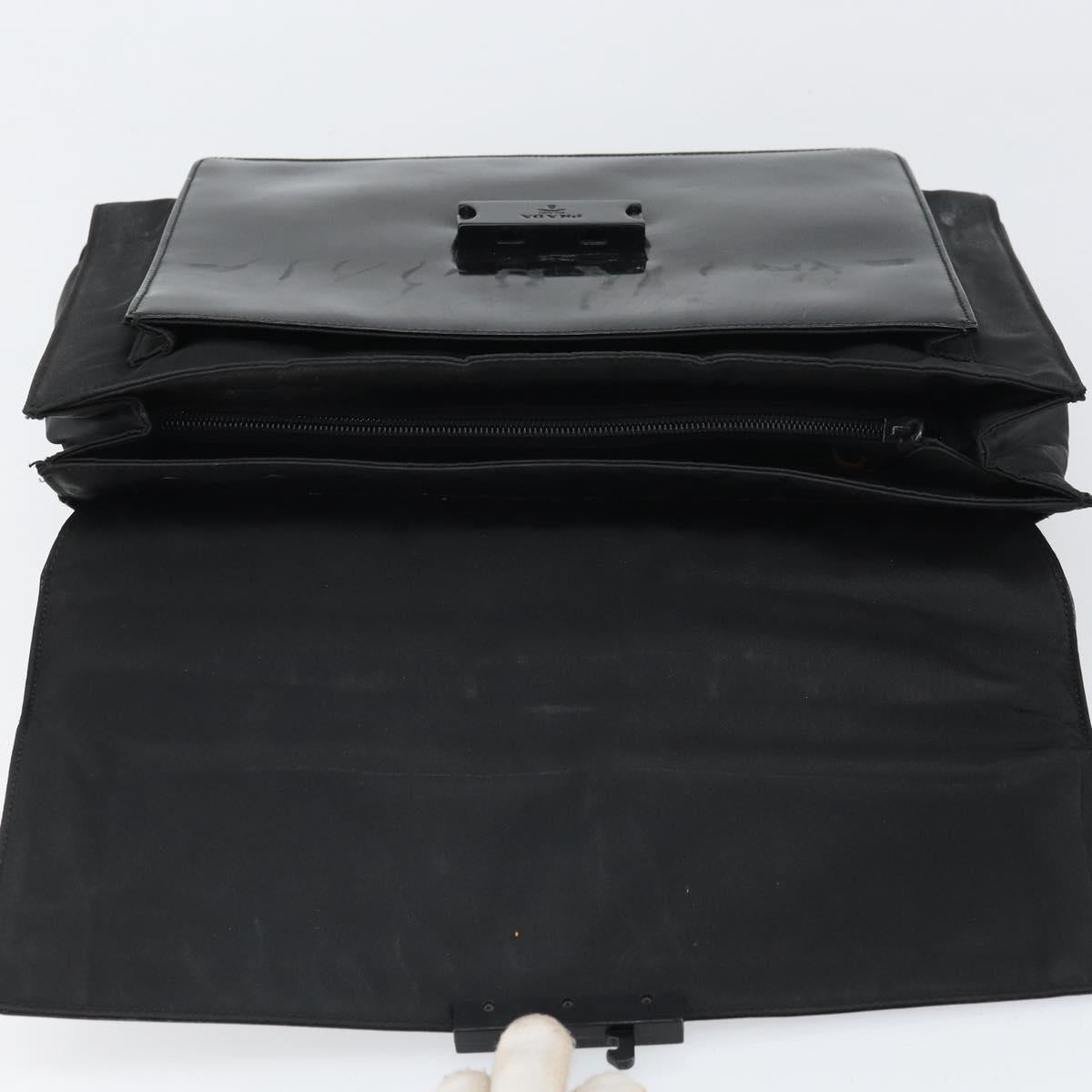 PRADA Hand Bag Patent leather Black Auth 170277