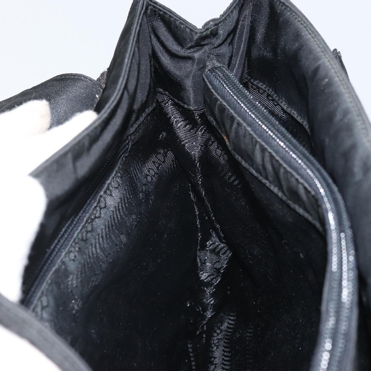 PRADA Hand Bag Patent leather Black Auth 170277