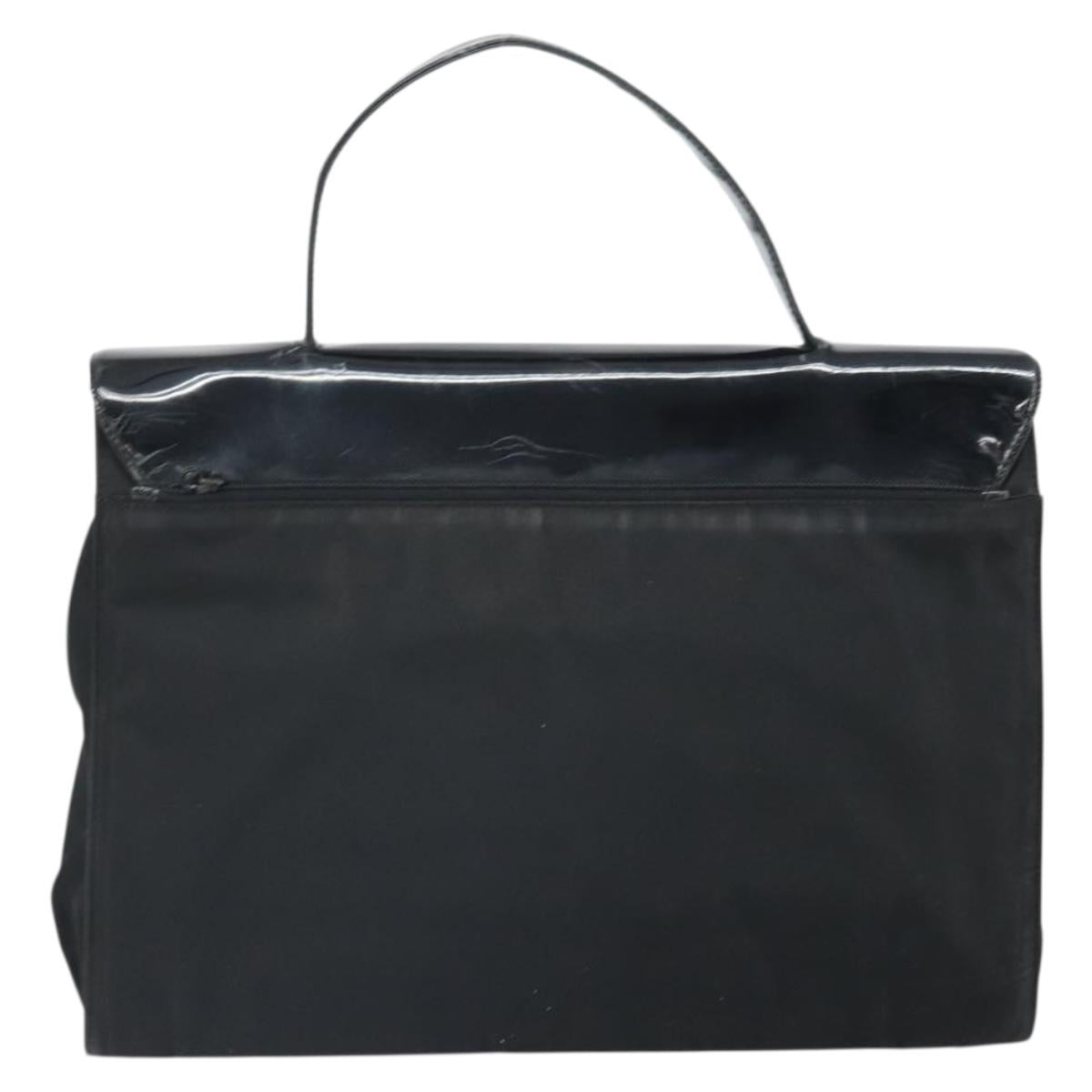 PRADA Hand Bag Patent leather Black Auth 170277