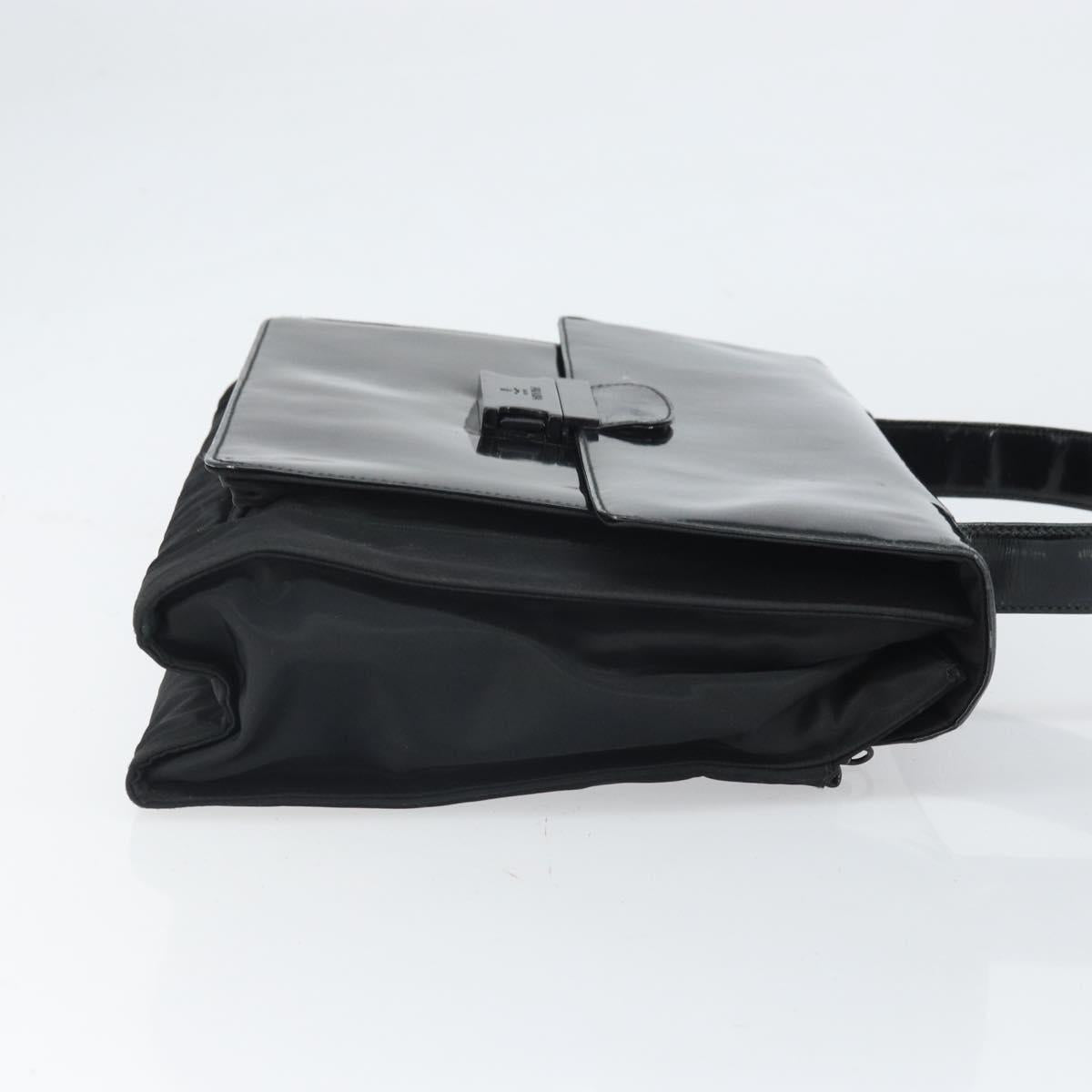 PRADA Hand Bag Patent leather Black Auth 170277