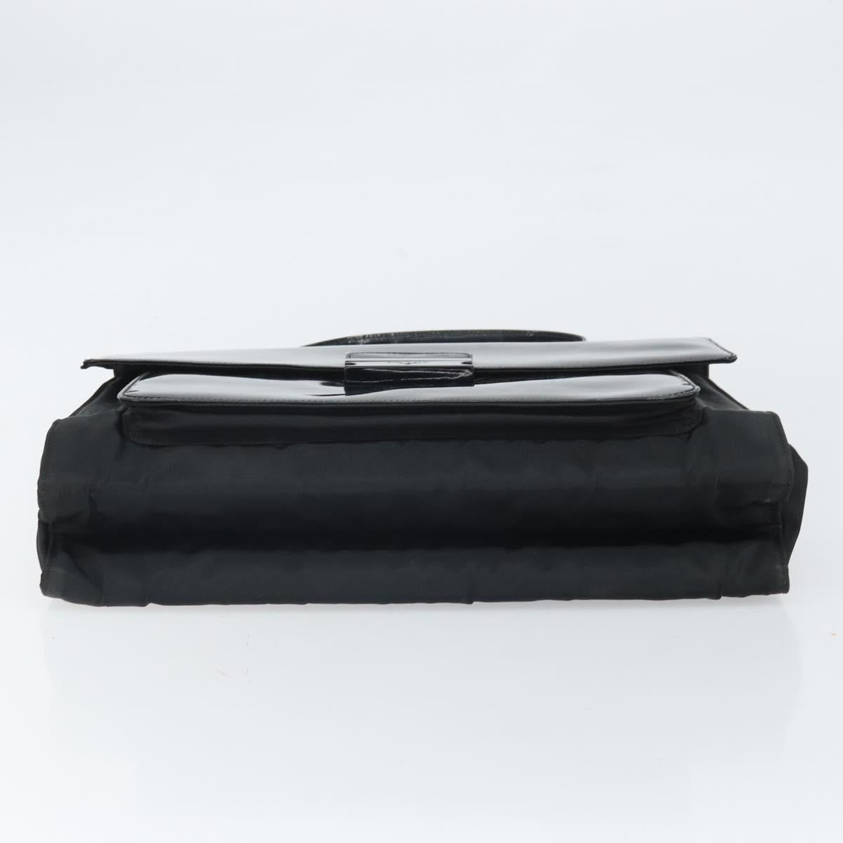 PRADA Hand Bag Patent leather Black Auth 170277