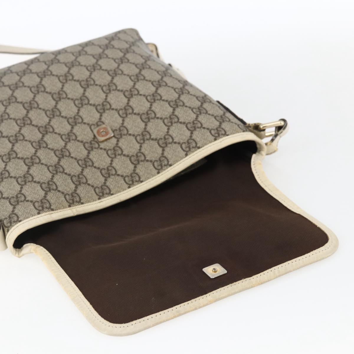 GUCCI GG Supreme Shoulder Bag PVC Beige Gold 223666 Auth 170280