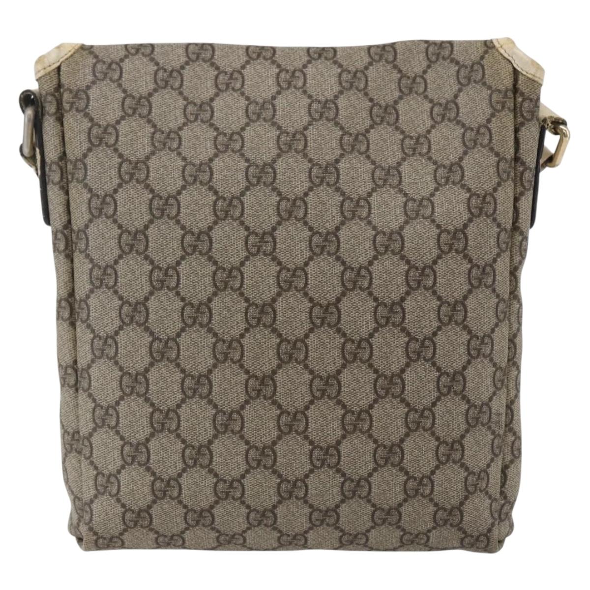 GUCCI GG Supreme Shoulder Bag PVC Beige Gold 223666 Auth 170280