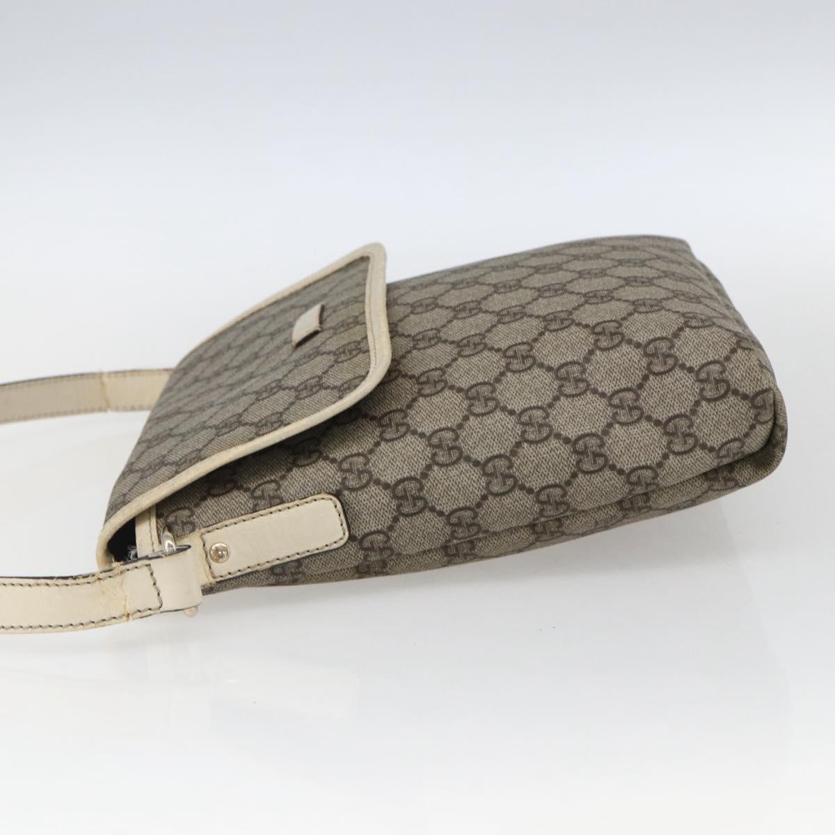 GUCCI GG Supreme Shoulder Bag PVC Beige Gold 223666 Auth 170280