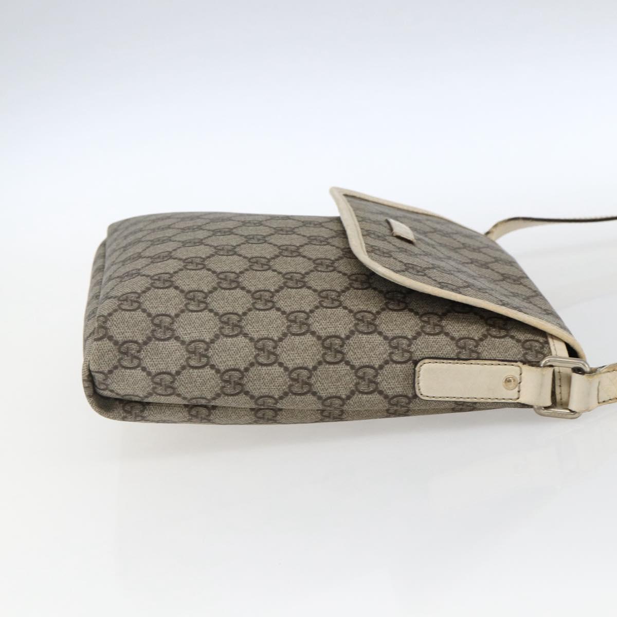 GUCCI GG Supreme Shoulder Bag PVC Beige Gold 223666 Auth 170280