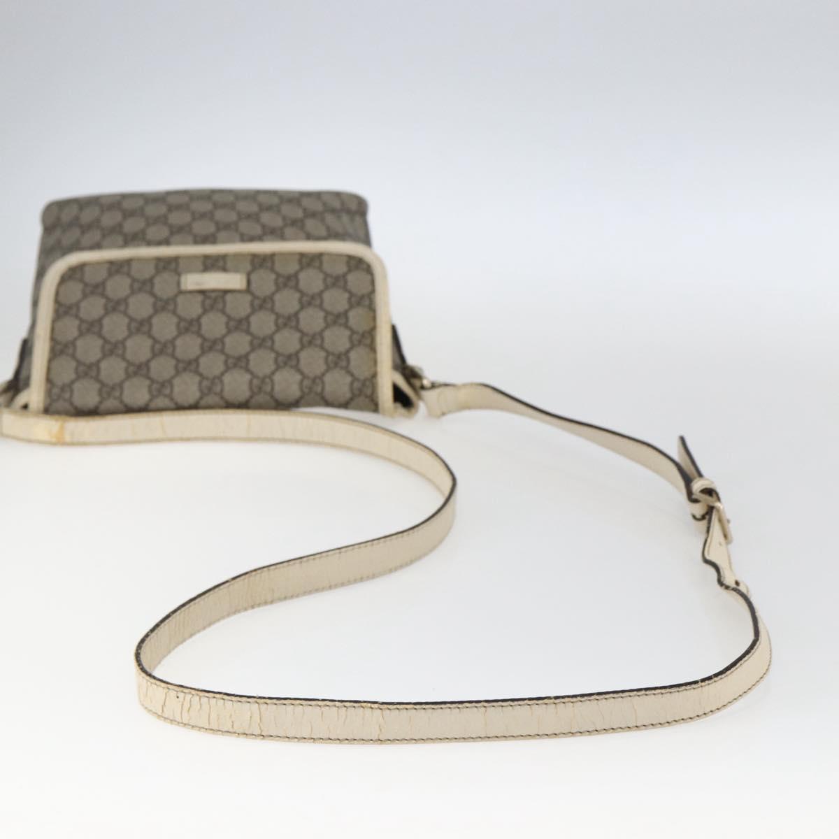 GUCCI GG Supreme Shoulder Bag PVC Beige Gold 223666 Auth 170280