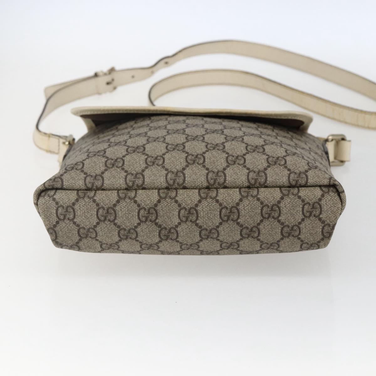 GUCCI GG Supreme Shoulder Bag PVC Beige Gold 223666 Auth 170280