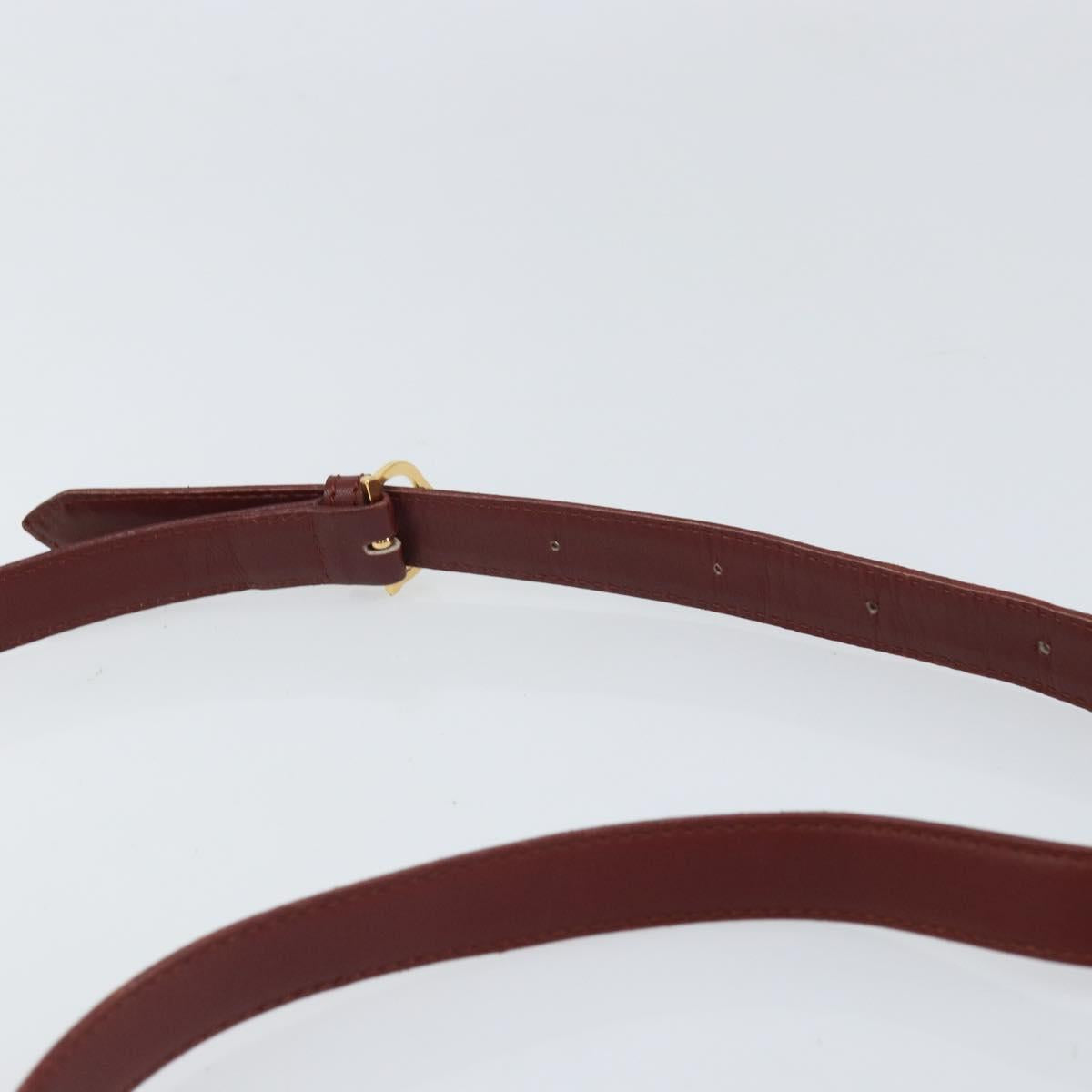CARTIER Must Line Shoulder Bag Leather Bordeaux Gold Auth 170289