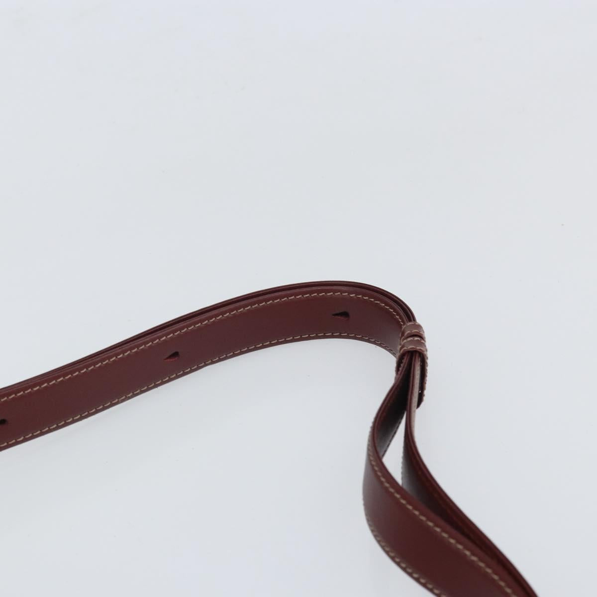 CARTIER Must Line Shoulder Bag Leather Bordeaux Gold Auth 170290