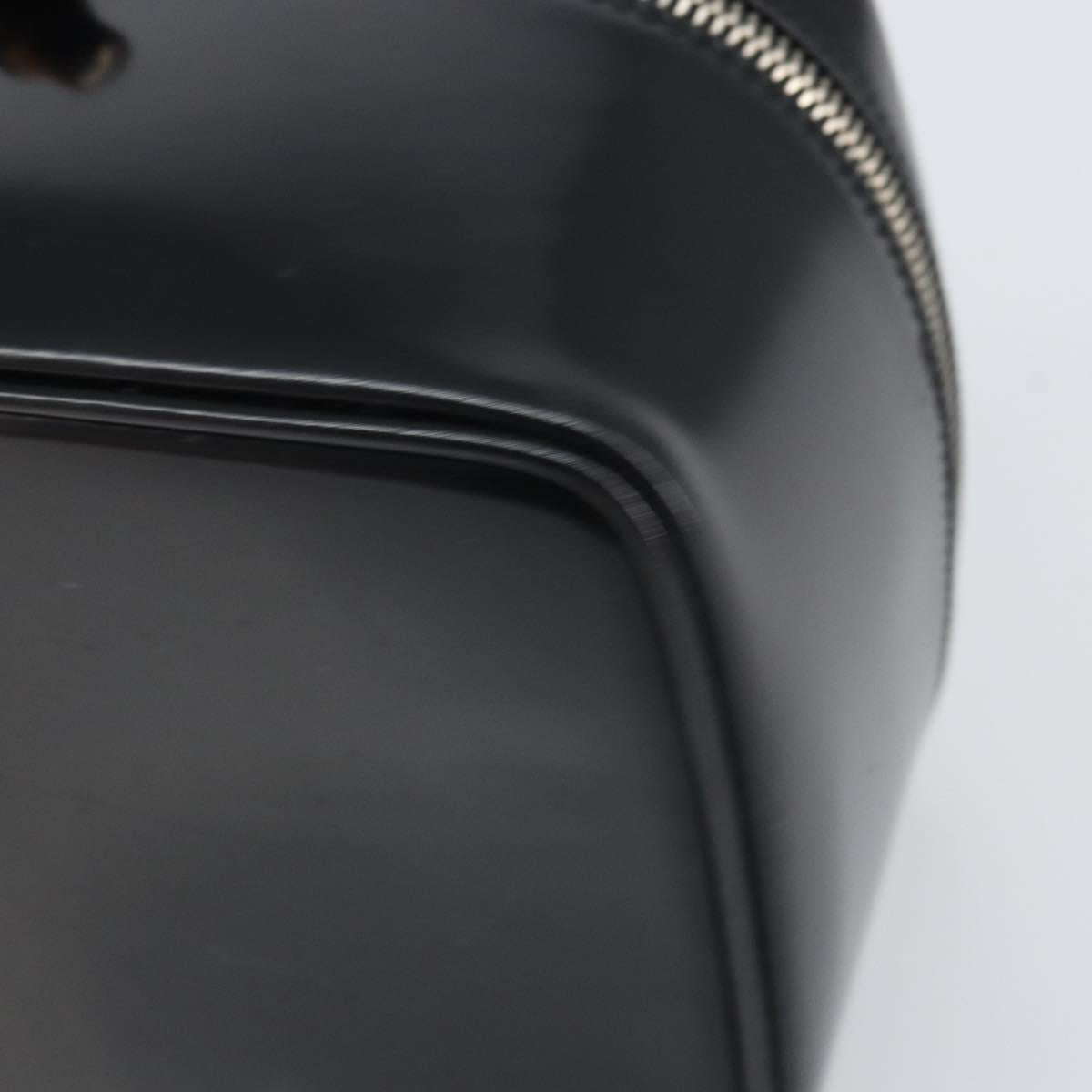 GUCCI Vanity Hand Bag Patent leather Black Silver 032 1956 0150 Auth 170292