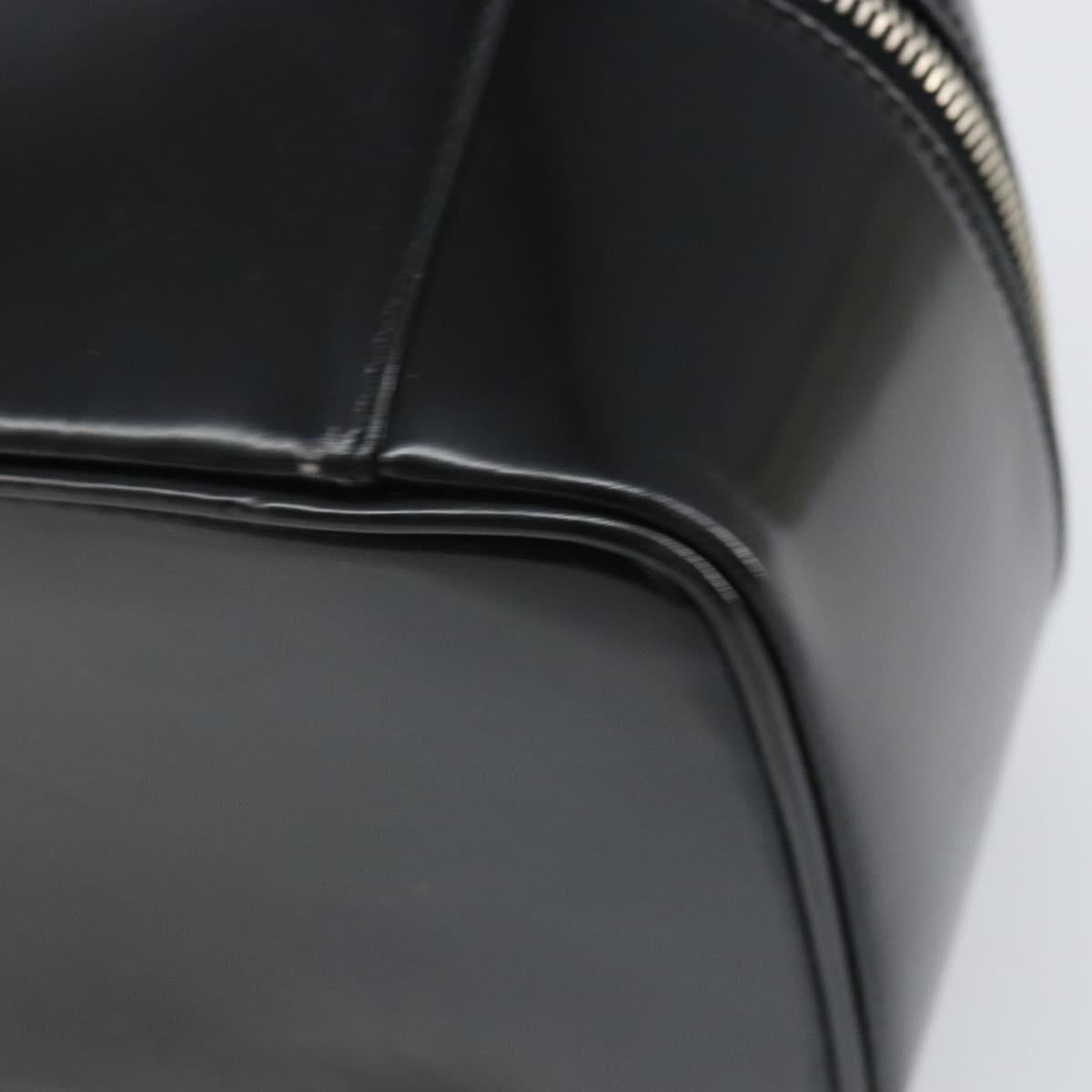 GUCCI Vanity Hand Bag Patent leather Black Silver 032 1956 0150 Auth 170292