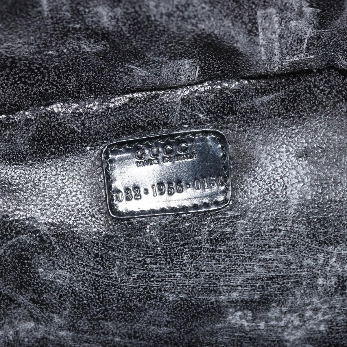 GUCCI Vanity Hand Bag Patent leather Black Silver 032 1956 0150 Auth 170292