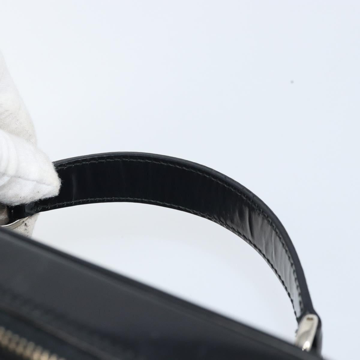 GUCCI Vanity Hand Bag Patent leather Black Silver 032 1956 0150 Auth 170292