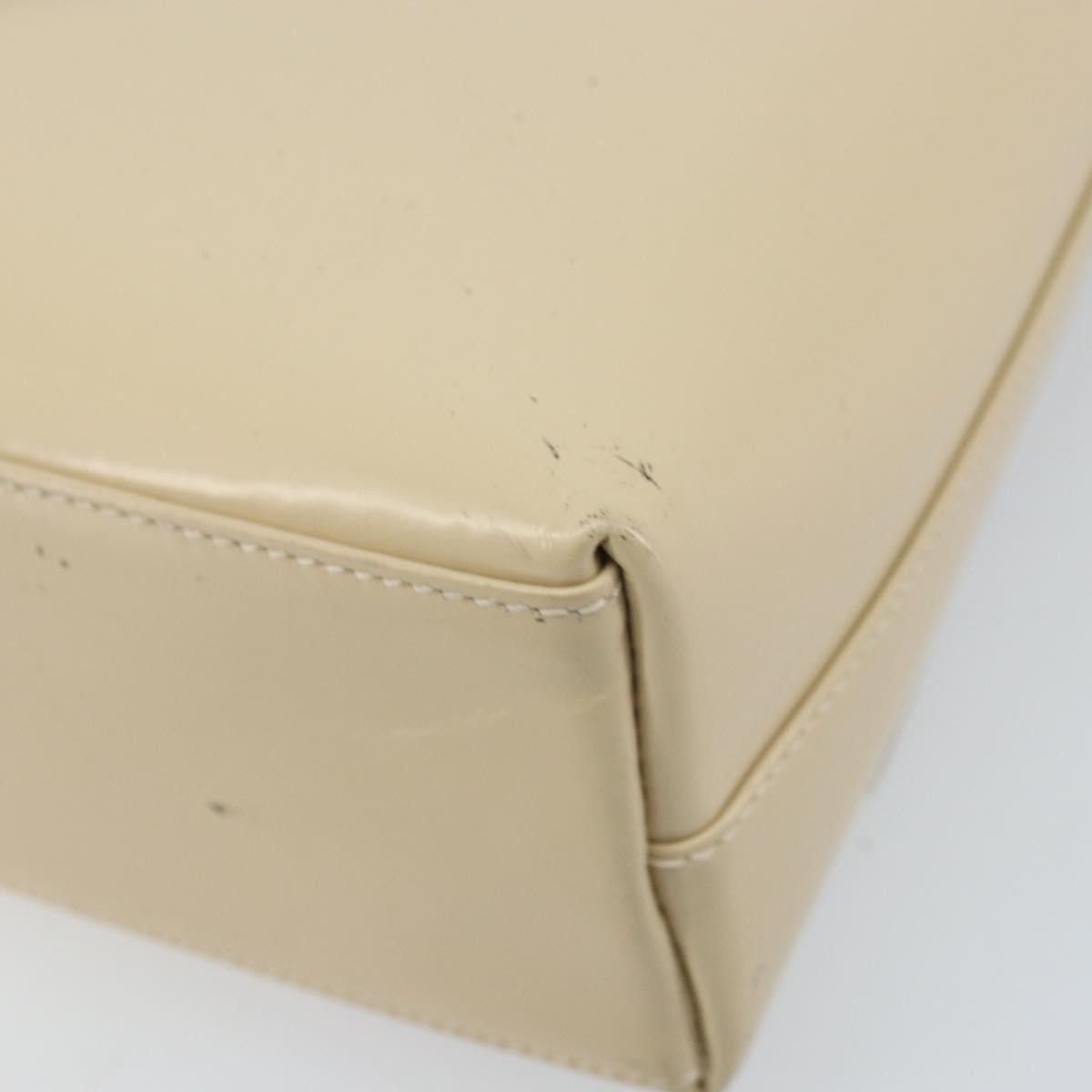 GUCCI Shoulder Bag Patent leather Ivory Gold 001 3444 1812 Auth 170293