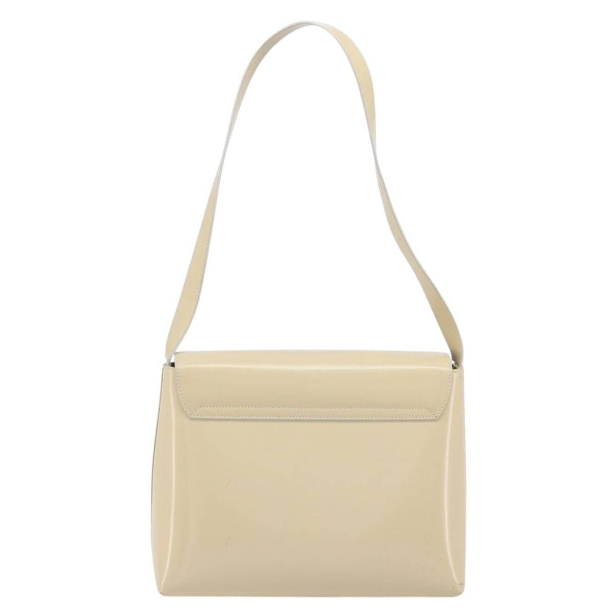 GUCCI Shoulder Bag Patent leather Ivory Gold 001 3444 1812 Auth 170293
