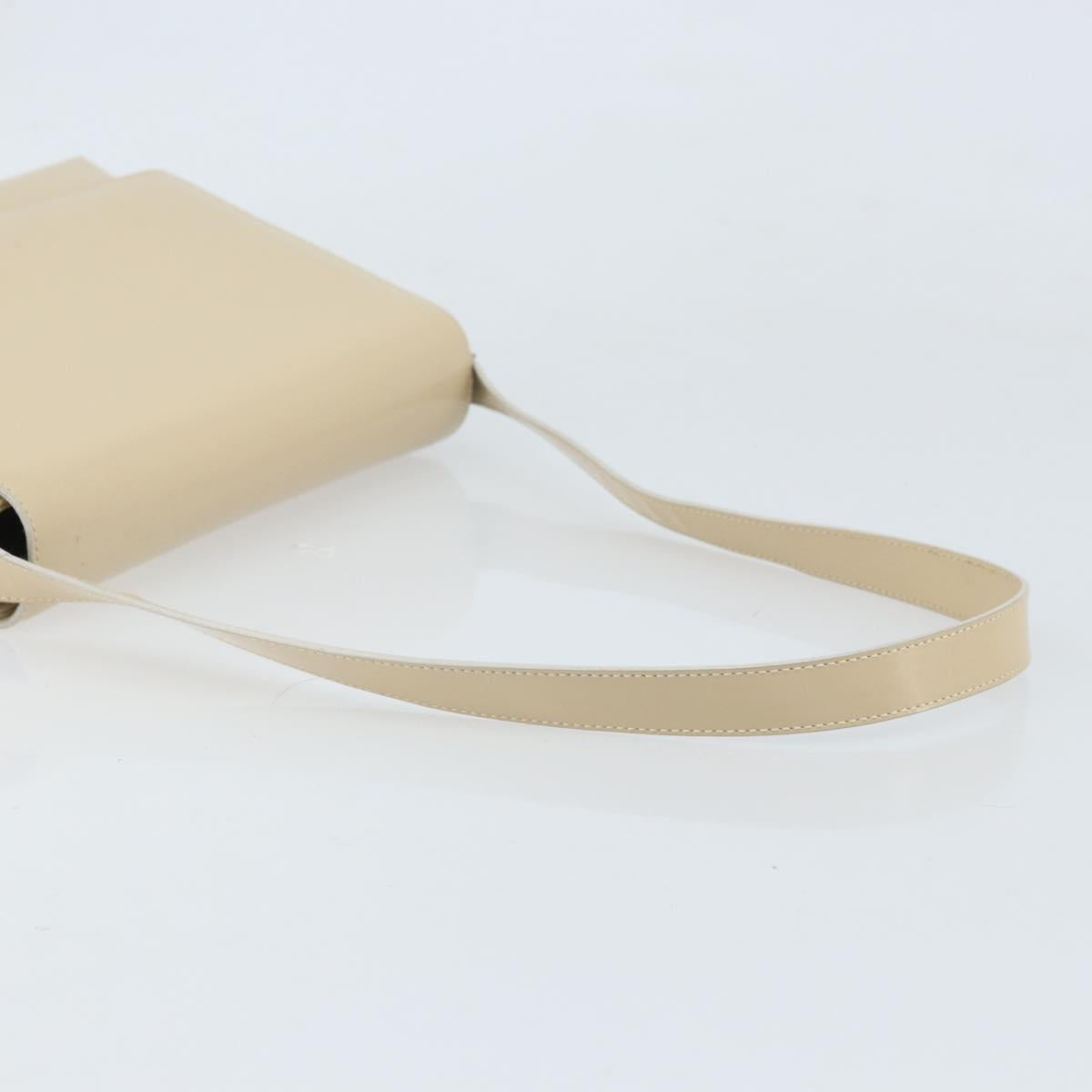 GUCCI Shoulder Bag Patent leather Ivory Gold 001 3444 1812 Auth 170293