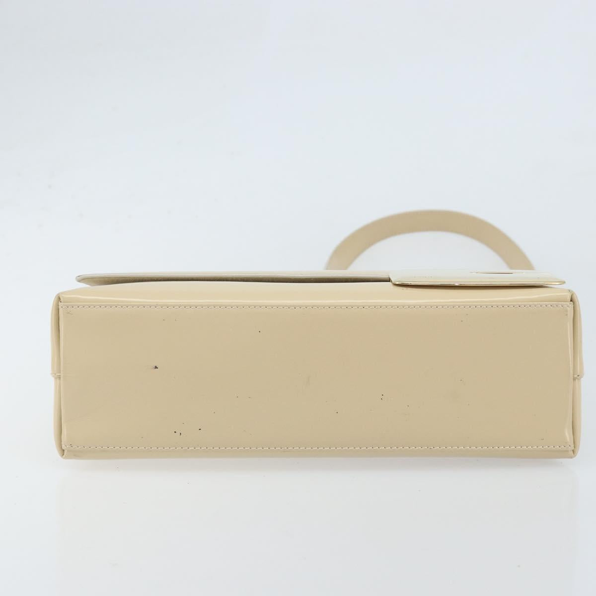GUCCI Shoulder Bag Patent leather Ivory Gold 001 3444 1812 Auth 170293