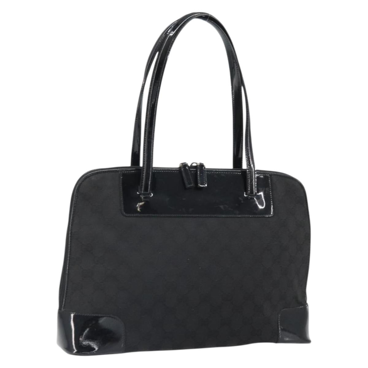 GUCCI GG Canvas Tote Bag Black Gold 002 1122 3444 Auth 170298