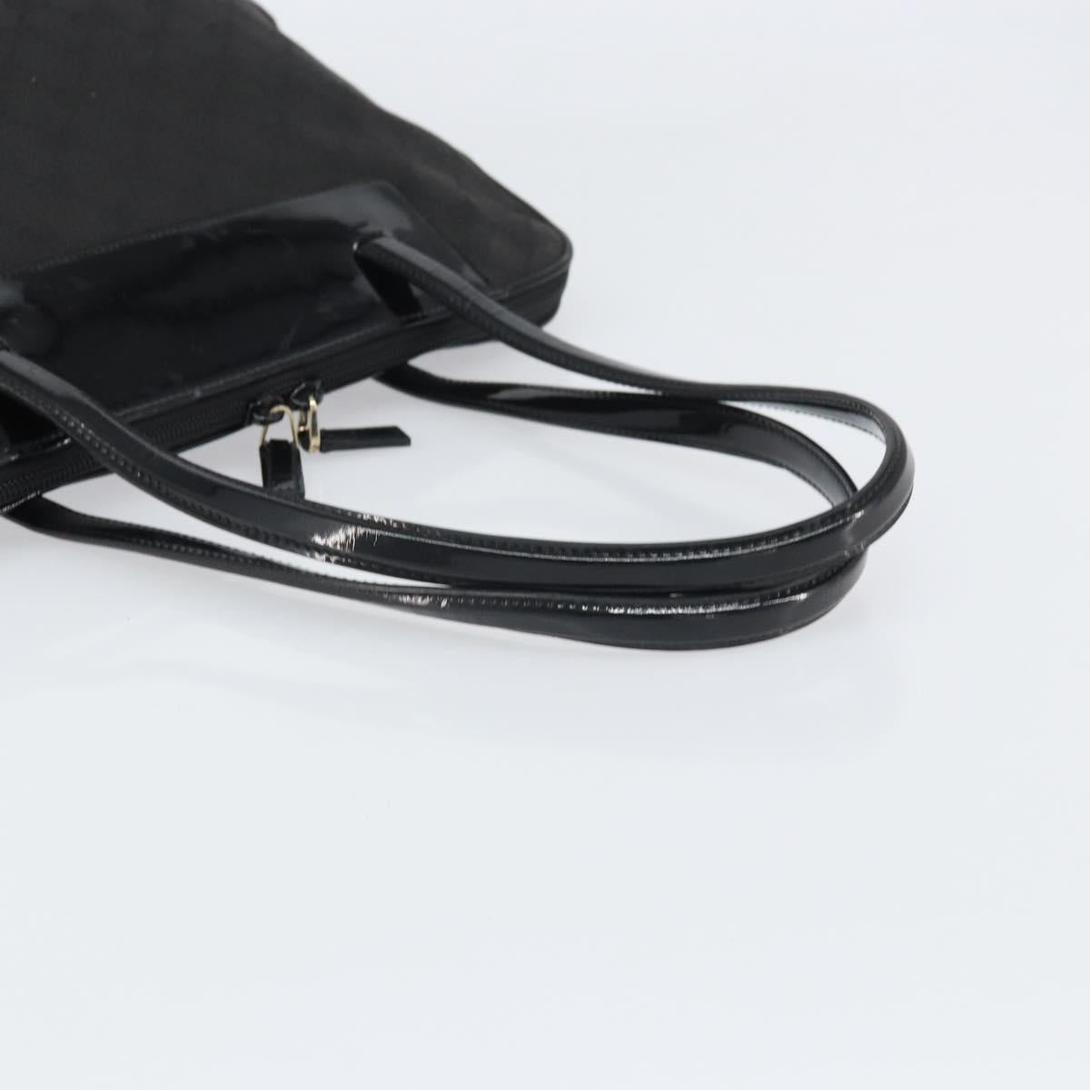 GUCCI GG Canvas Tote Bag Black Gold 002 1122 3444 Auth 170298